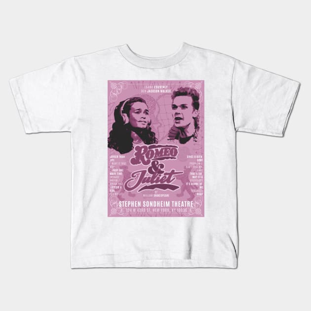 Romeo & Juliet Programme Poster (Pink) Kids T-Shirt by Eleanorsegod